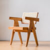 Home Solid Wood Vintage Rattan Dining Chair - Image 3